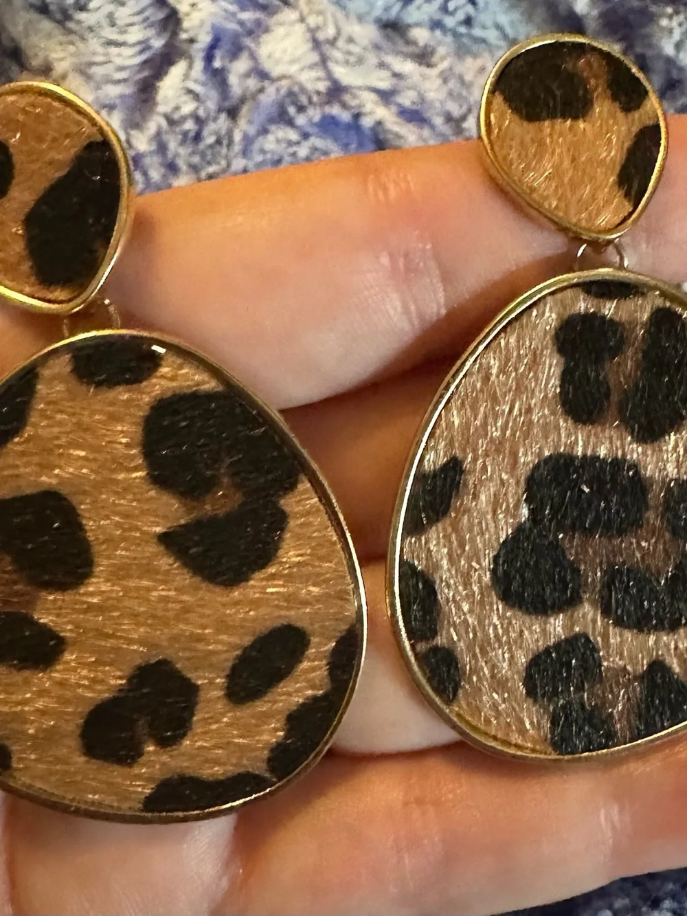 Leopard Print Dangle Earrings - Brown Animal Print Drop Earrings